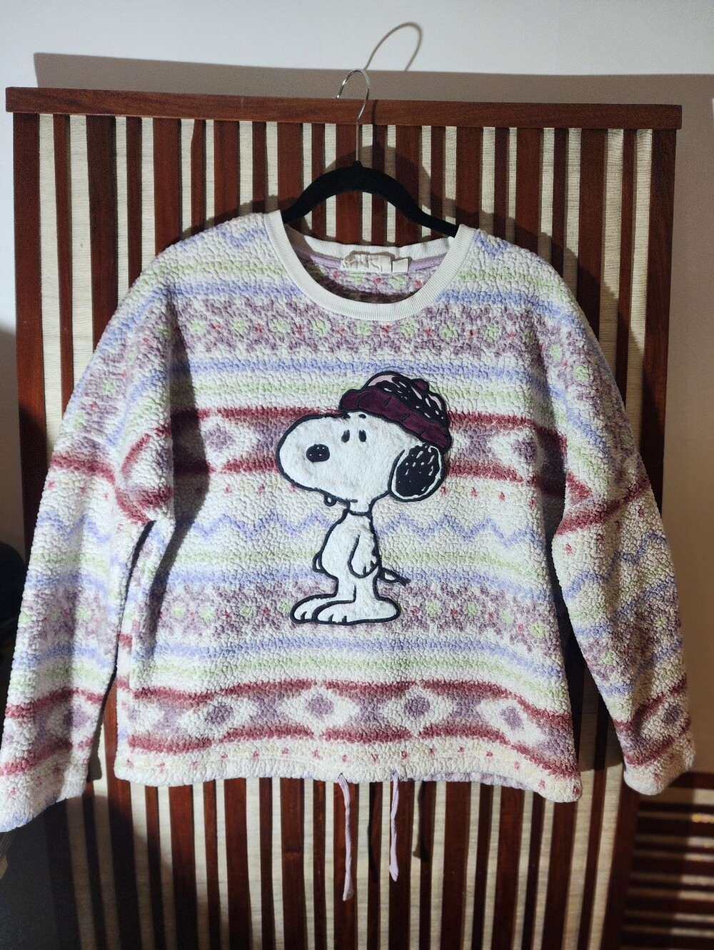 Peanuts Original Snoopy Patterned Cozy Crewneck Sweater - Multicolor
